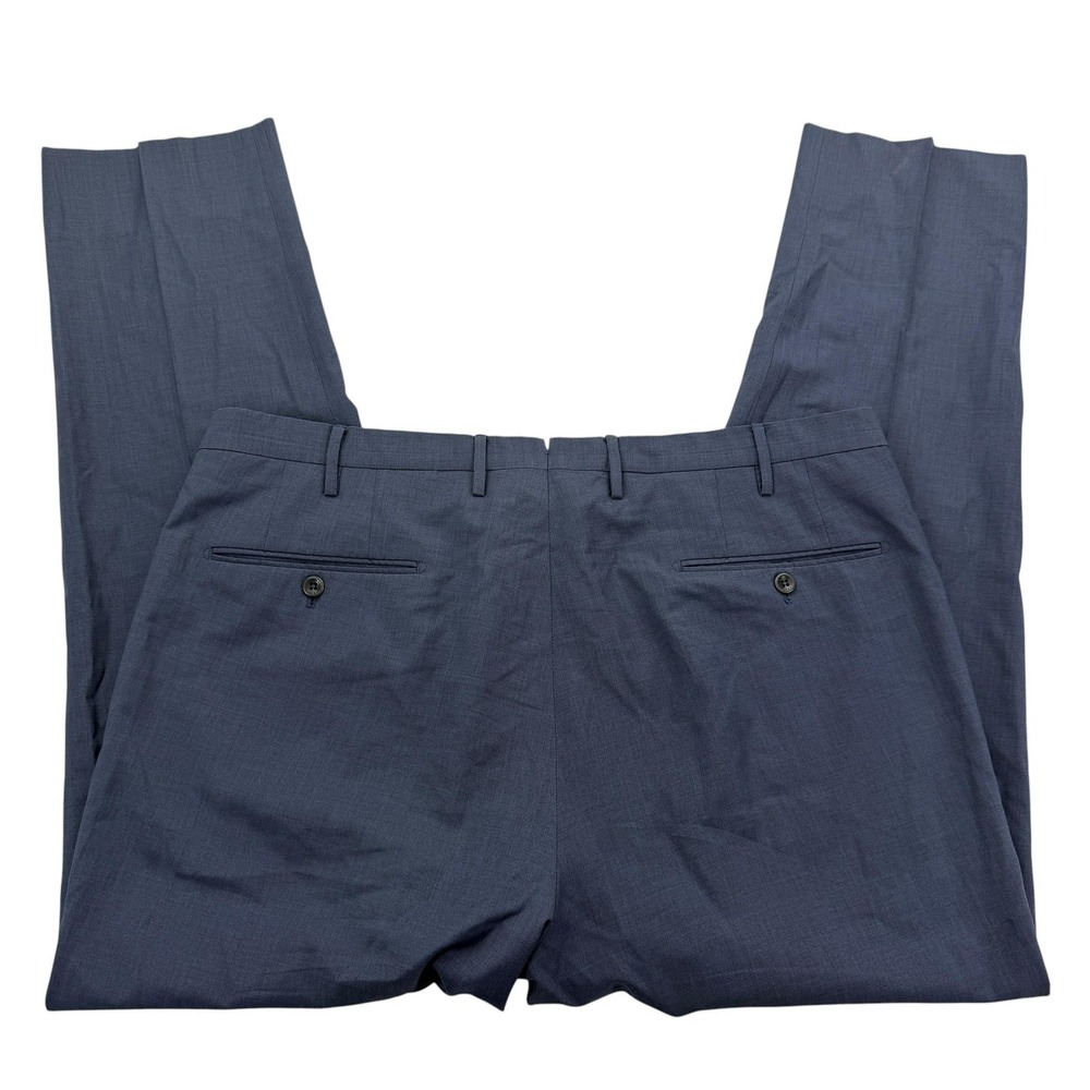 INCOTEX Pants Mens 36 X 32 Blue Dress Slim Flat Front Microfiber Quick Dry Tech